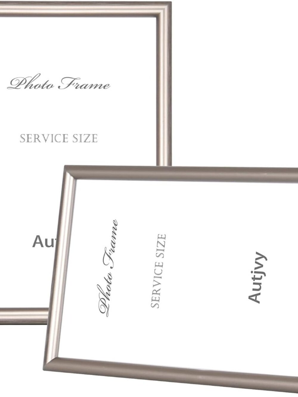 Picture Frames, Metal & Glass Photo Frames, Champagne Silver, 4" x 6", 2 Pack